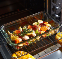 Plat de Cuisson en Verre Transparent pour Four, Plat à Gratin Oblong, Moule à Four Rectangulaire, Ustensile de Cuisson en Verre