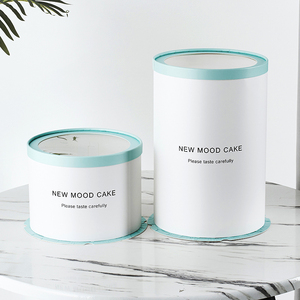 Paper Cake Box Round Round Valentine's Day Birthday Party 8 Inch 3 In 1 Paper Cake Packaging Cylinder Cake Box Round Cardboard Boxes With Windows