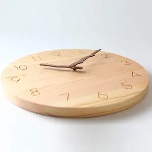 Reloj De Pared redondo De madera De 10 pulgadas para decoración del hogar, cronógrafo De bambú para sala De estar