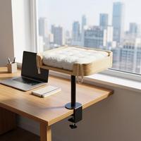 Lit pour chat en bois à fixer au bureau, ergonomique, pour chats jusqu'à 45 lb, avec une forte tenue personnalisée