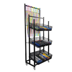 Étagère de rangement pour vêtements empilable à trois niveaux en plastique durable avec cadre en fonte et roulettes, design moderne, 50x30x130cm - Product Image 3