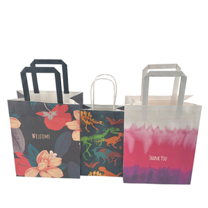 OEM Fancy Kraft Thank You Paper <b>Bag</b> Gift Paper Packaging <b>Bag</b> With Flat Handle Business Shopping <b>Bag</b> - Product Image 3