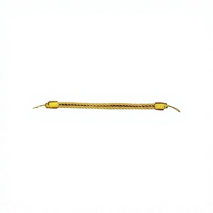 Cordon en macramé torsadé à 3 brins Dada Marine Corps Gold, double sangle réglable, rayures rouges, fil de bullion/mylar/soie haute ténacité - Product Image 3