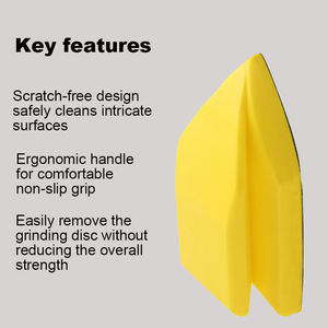 ロケット型フックアンドループハンドバフ研磨パッド、手動ブロックPUフォームハンドサンディングブロック、研磨工具ディスク研磨研削用 - Product Image 2