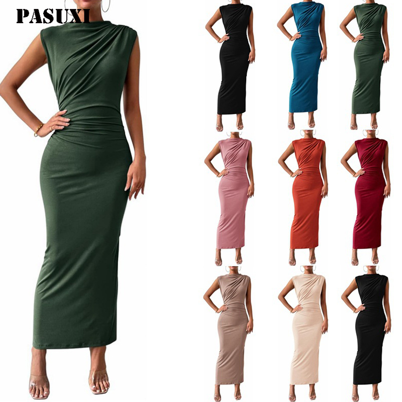 PASUXI Autumn Summer Chiffon Long Skirt