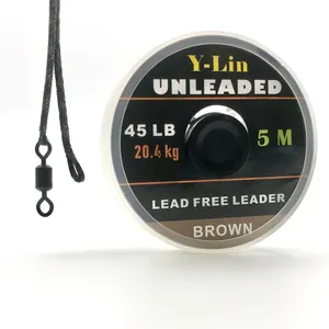 Ligne de pêche à la <span class=keywords><strong>carpe</strong></span> tressée extra-lourde sans plomb, facile à tresser, avec boucle de 5m, 45lb - Product Image 2