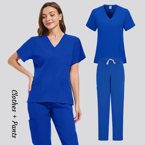 Médico enfermera Scrub Set mujeres hombres Hospital uniforme Clínica Médico <span class=keywords><strong>Cirujano</strong></span> ropa de enfermería Dental pediátrico salón de belleza traje de trabajo - Product Image 2