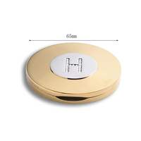 Nouveau design personnalisé, miroir de maquillage circulaire en métal doré double face haut de gamme, en alliage de zinc avec logo, idéal comme cadeau