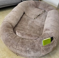 Hundebett für große Hunde Riesen-Hundebett menschliche Größe Speicher-Schaummaschine waschbar langlebig grau