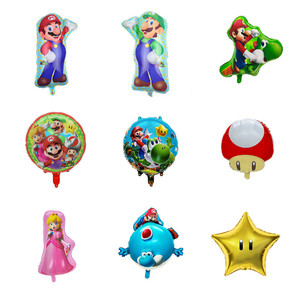 Ballons en aluminium à motifs de dessins animés (Alien, <span class=keywords><strong>Mario</strong></span>, Champignon, Princesse, Dinosaure) pour décoration de fête d'anniversaire d'enfants, jouets, ballons à hélium, vente en gros - Product Image 4