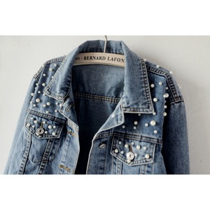 <span class=keywords><strong>Veste</strong></span> <span class=keywords><strong>en</strong></span> <span class=keywords><strong>jean</strong></span> décontractée pour <span class=keywords><strong>femme</strong></span>, coupe ample, style streetwear, avec boutons perlés, motif <span class=keywords><strong>imprimé</strong></span> et finition délavée - Product Image 4