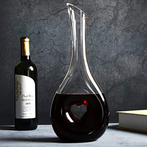 <span class=keywords><strong>Carafe</strong></span> à <span class=keywords><strong>vin</strong></span> <span class=keywords><strong>rouge</strong></span> en cristal fin sans plomb soufflé à la main 750 ml en forme de cœur et aérateur - Product Image 5