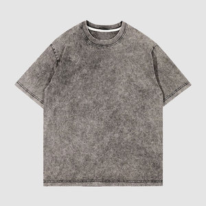 ผู้ผลิตเสื้อยืดคุณภาพสูงแบบ DTG สั่งทำได้ ทรงหลวม ไหล่ตก ผ้าหนา 100% คอตตอน วินเทจ ล้างสีแบบแอซิดวอช - Product Image 4