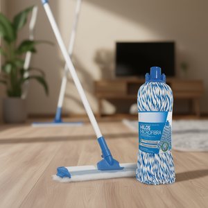 Mop in Microfibra Blu e Bianco 160 Gr per Pulizia Pavimenti - Product Image 3