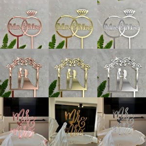 Offre Spéciale M. et <span class=keywords><strong>Mme</strong></span>. Outils de décoration de gâteau en acrylique mariée marié fiançailles décoration de gâteau de mariage fournitures décoration de gâteau - Product Image 6