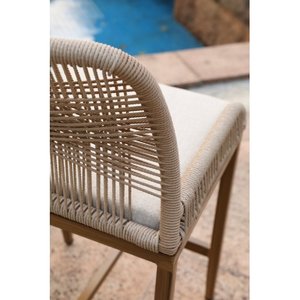 Counter Height <b>Bar</b> <b>Stools</b> <b>2</b> Pieces Paper Rope Steady Hotel Use Modern Cushion Aluminum Frame Outdoor Indoor - Product Image 1