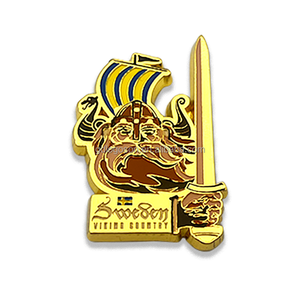 Kişiselleştirilmiş altın kaplama Gotland Wappen buzdolabı mıknatısı İsveç keçi İsveç turistik hediyelik - Product Image 6