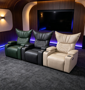 Sillón Reclinable Eléctrico de Cuero con Respaldo Alto, Sofá Individual Reclinable para Cine en Casa con Portavasos Integrados, Sillón con Patas de Metal - Product Image 6
