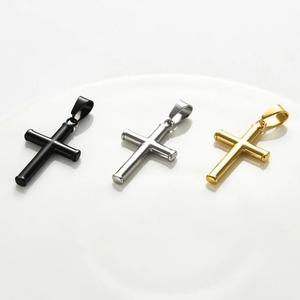 Colgante de Cruz Simple y Moderno para Collar, Unisex, Acero Inoxidable, Dorado y Negro, Estilo Hip Hop, Colgante de Crucifijo, Joyería que Nunca se Desvanece, Regalo - Product Image 3