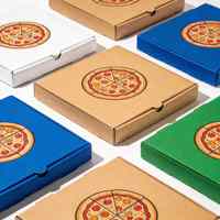 Kundenspezifische Umweltfreundliche UV-Vierfarb-Bedruckte Pizzakartons mit Eigenem Logo und Muster, Einweg-Kraftpapier-Wellpappe, Kleine Mengen Möglich