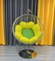 Chaise à balançoire suspendue en acrylique, chaise ronde transparente à bulles rotatives pour salon, offre spéciale
