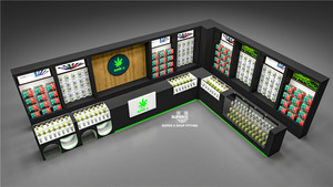 カスタム照明付き 葉巻ショールーム装飾 木製タバコショップディスプレイキャビネット ハーバルオイルストア什器 ガラス製スモークショップショーケース - Product Image 2