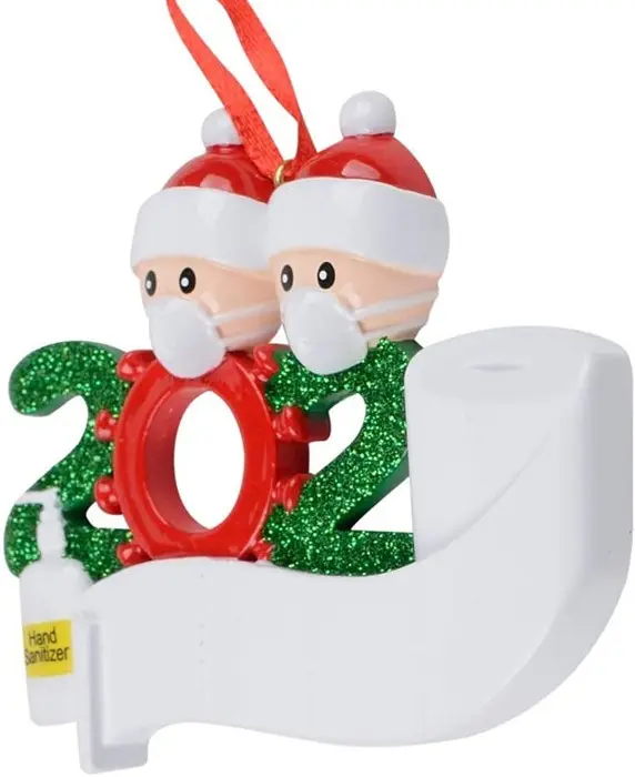 Polyresin/resina FAI DA TE Nome di famiglia 2 2020 Carta Igienica Ornamenti Di Natale
