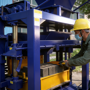 Machine à fabriquer des blocs en interverrouillage à faible investissement avec extrudeuse à vide pour la construction, fonctionnement manuel QT4-35, profit maximal - Product Image 1