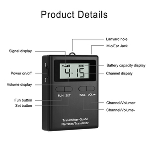 Guides touristiques européens de l'âge riche Style préféré UHF863-865MHz <span class=keywords><strong>numérique</strong></span> portable Système de guide touristique sans fil 20 canaux - Product Image 3