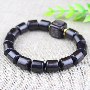 Pulsera de cuentas de madera de sándalo púrpura, joyería budista tallada de 10x12mm para ceremonias religiosas - Product Image 3
