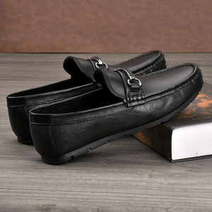 Mocassins en cuir véritable à bout rond, à enfiler, souples et confortables, chaussures pour hommes printemps - Product Image 2