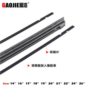 Balai d'essuie-glace sans cadre Gaojie 14 16 17 18 19 20 21 22 24 26 pouces en caoutchouc pour pare-brise automobile à trois sections - Product Image 2
