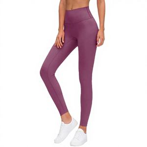 Leggings de Yoga para Mujer S20D019L, Sólidos, Ultra Suaves, de Cintura Alta, Elásticos en Cuatro Direcciones, Material de Nailon/Spandex, Sensación de Segunda Piel, Sin Costura Delantera - Product Image 3