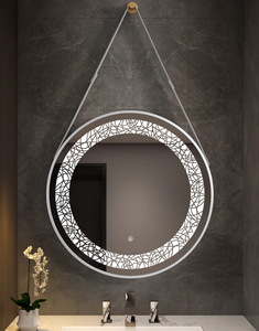 <span class=keywords><strong>Miroir</strong></span> mural en alliage d'aluminium rond et étanche avec sangle suspendue <span class=keywords><strong>Miroir</strong></span> à <span class=keywords><strong>LED</strong></span> pour salon, hôtel, salle de bain - Product Image 6