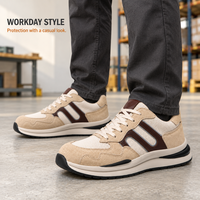 Sepatu Keselamatan Kerja Custom Bernapas dengan Ujung Baja, Kulit Suede dan Bagian Atas Berbahan Mesh, Midsole Anti Tusuk, Model Low Cut