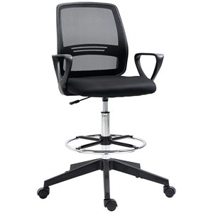 Ergonomic Gray Fabric Midback Swivel Laboratory <b>Stool</b> Drafting Work Task Chair for <b>Office</b> With Footrest - Product Image 1