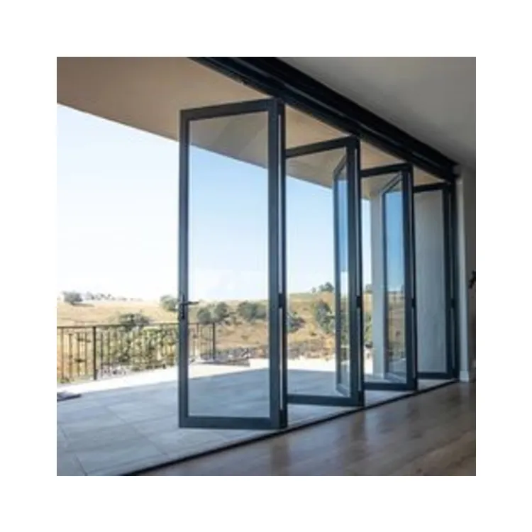 Afrique Offre Spéciale Anti-Vandalisme à Rupture de Pont Thermique EN ALUMINIUM UPVC Sectionnel Bifold/pliant Patio Design Portes de Balcon En Verre