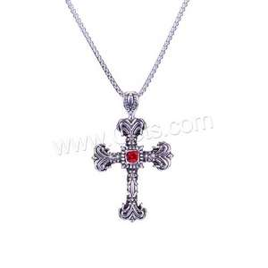 Kazak çapraz erkekler için yeni uzun kolye kolye titanyum çelik çinko alaşım kolye & turkuaz yerli howlite - Product Image 1