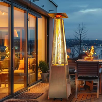 Triangle carré verre intégral sans installation chauffage au gaz naturel liquéfié extérieur durabilité chauffage de patio