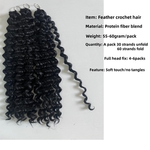 Extensiones de Cabello Tejidas a Crochet con Fibra de Proteína Estilo Nudos Fantasma, Ondas Profundas, Rizos Birmanos, Suaves y Ondulados, Estilo Boho - Product Image 4