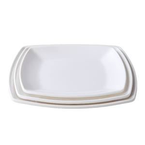 Biểu Tượng Tùy Chỉnh Sang Trọng Trắng Vuông Thân Thiện Với Môi Melamine Phục Vụ Tấm Nắp Bền Mù<span class=keywords><strong>a</strong></span> Thu Chịu Mài Mòn Bộ Đồ Ăn Cho Nhà Hàng Phục Vụ - Product Image 1