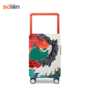 MAYERTRIP Original Hand-Painted Luggage Graffiti Wide-Handle PC Frame Spinner <strong>Suitcase</strong> [Crane][Deer] Custom Cartoon <strong>Light</strong> <strong>Weight</strong> - Product Image 1