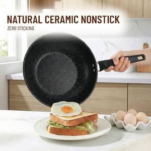 Sartén E-TOP Negra de Aluminio Fundido, Antiadherente, de Granito, Apta para Inducción, para Freír, con Tapa de Vidrio, Utensilios de Cocina Saludables - Product Image 5