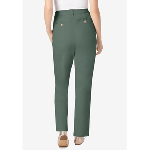 Pantalon chino à logo personnalisable Pantalon long d'affaires décontracté de couleur unie pour femmes au design personnalisé directement de l'usine du Bangladesh - Product Image 4