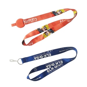 Personalizable de moda de poliéster nombre tarjeta titular de la insignia al por mayor de dibujos animados tarjeta manga Protector con cordón de cinta - Product Image 1