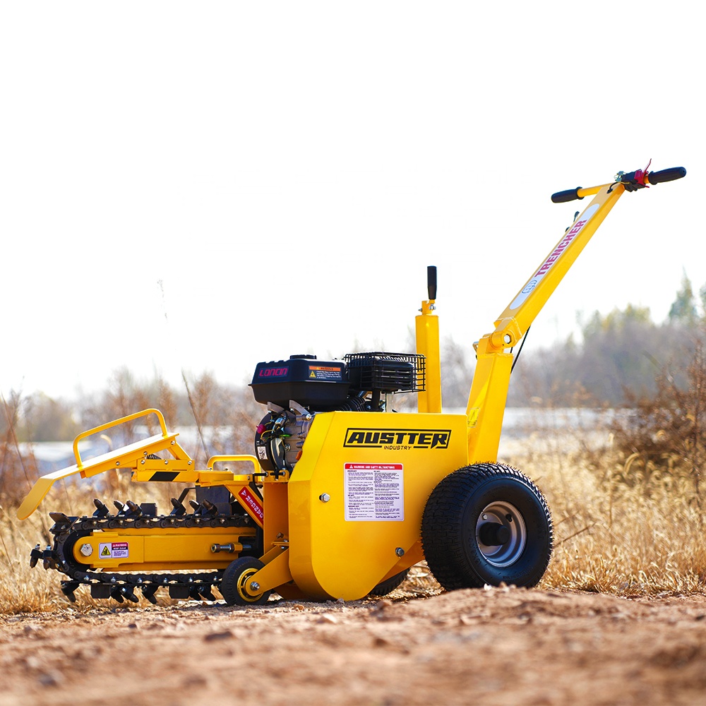 AUSTTER 7HP Construcción Mini Trencher Machine para cavar Trench mini Trencher de la fábrica de China