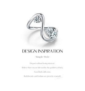S925 Sterling <b>Silver</b> Twisted Open <b>Ring</b> With Round And Pear Cut Zircon Minimalist <b>Adjustable</b> Fashion Promise <b>Ring</b> For Women Daily - Product Image 6