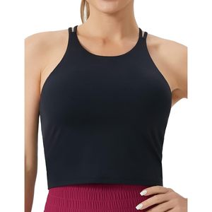 Women's <b>Cross</b> Back Sports Bra Halter Neck Workout Crop Tank <b>Tops</b> With Removable Pads Yoga Fitness Running Spandex Polyester - Product Image 4