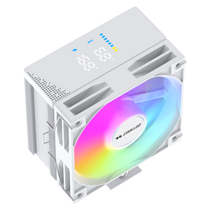 COOLLEO P50I DIG WH ARGB จอแสดงผลแบบทาวเวอร์เดี่ยว ชุดระบายความร้อนซีพียูแบบลม สำหรับคอมพิวเตอร์เล่นเกม LGA 115X <span class=keywords><strong>1200</strong></span> 1700 1851 / AMD <span class=keywords><strong>TDP</strong></span> 230W - Product Image 4