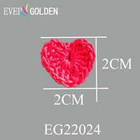 EG22024 2X2CM Patchs Appliqués Cœur au Crochet Fantaisie à Coudre en Dentelle 100% Coton Lavable Accessoires Décoratifs pour Chapeaux et Vêtements
